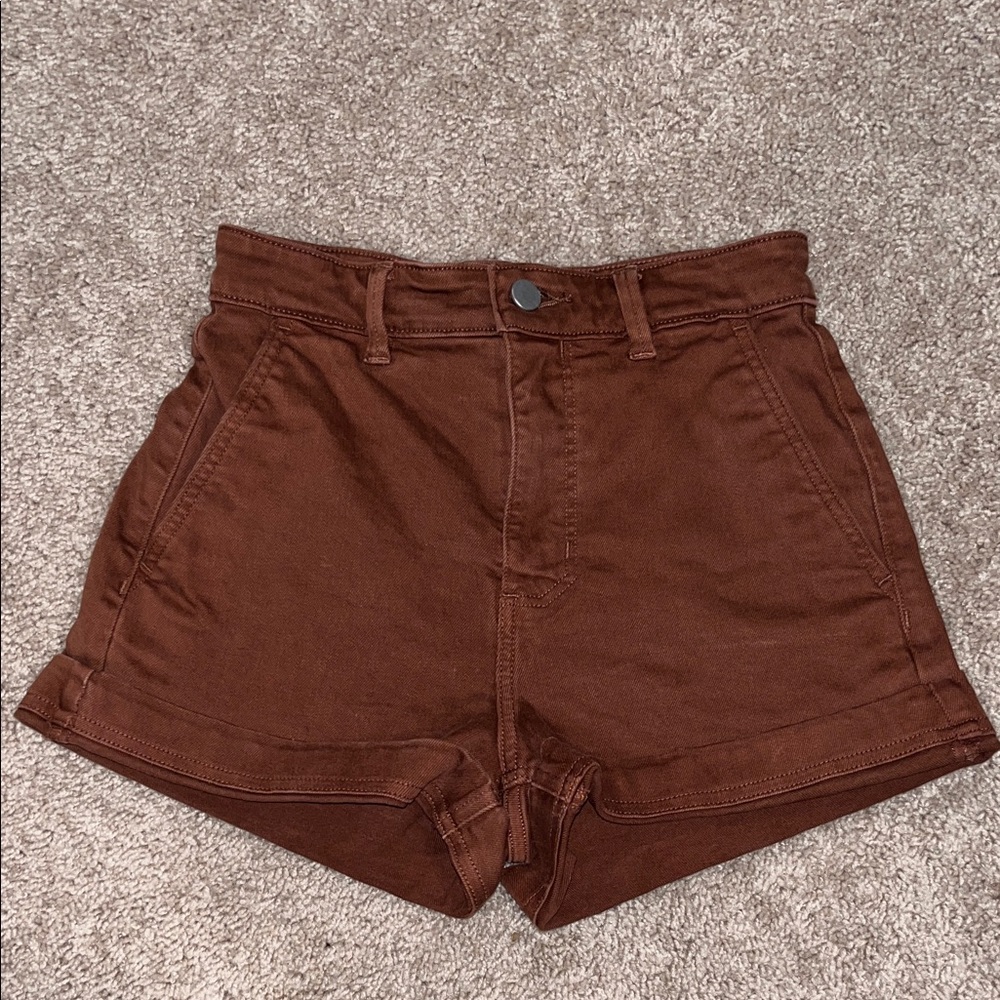 Everlane High-Waist Women's Shorts in Chocolate Brown